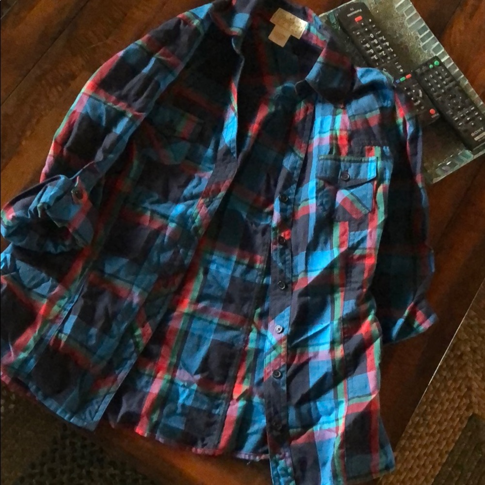 Juniors flannel button up